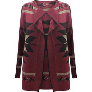 Tribal Print Cardigan Sweater